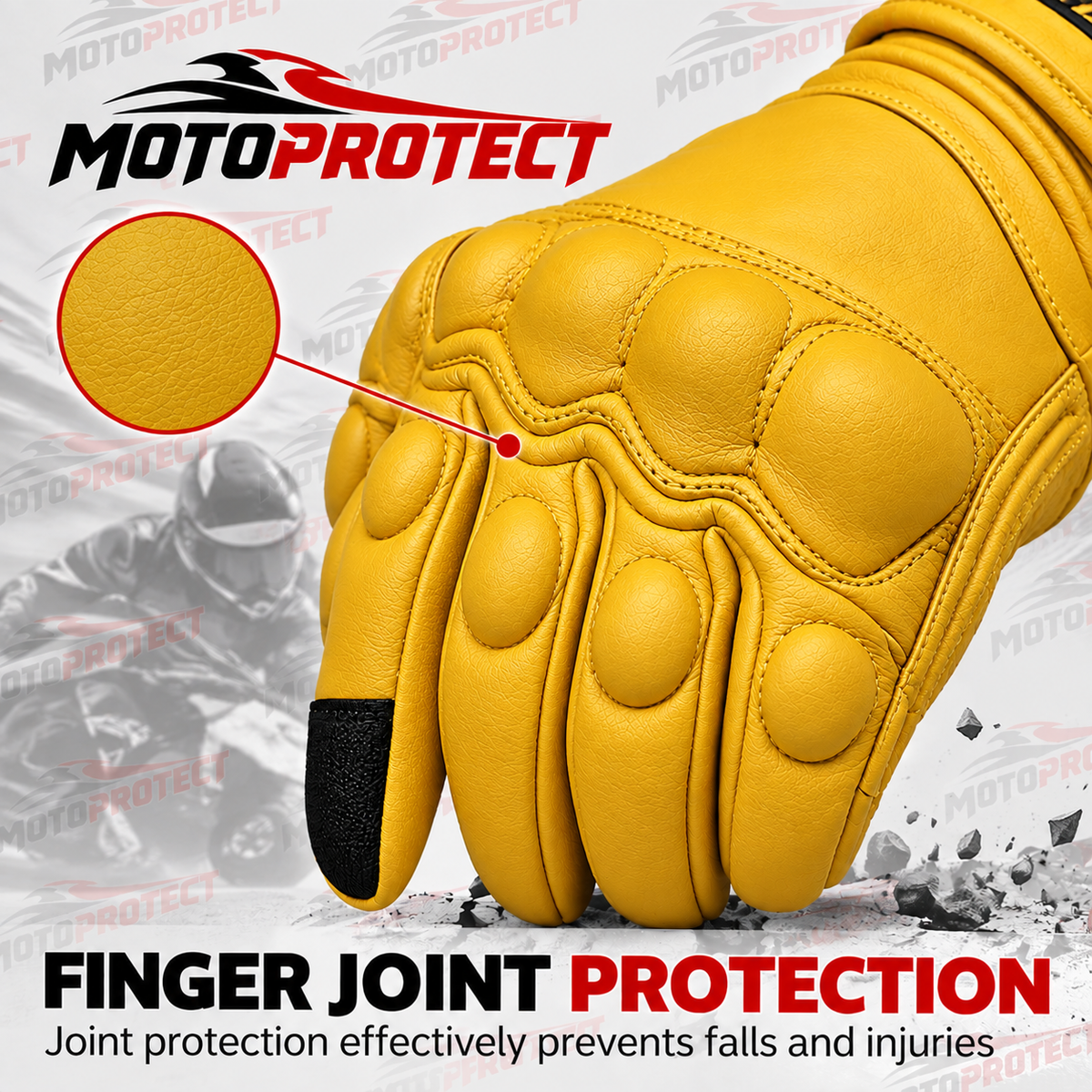 Guantes de Moto Piel Lisa – Protección en Nudillos para Entretiempo e Invierno