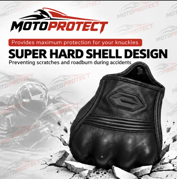 Guantes de Moto Piel Lisa – Protección en Nudillos para Entretiempo e Invierno