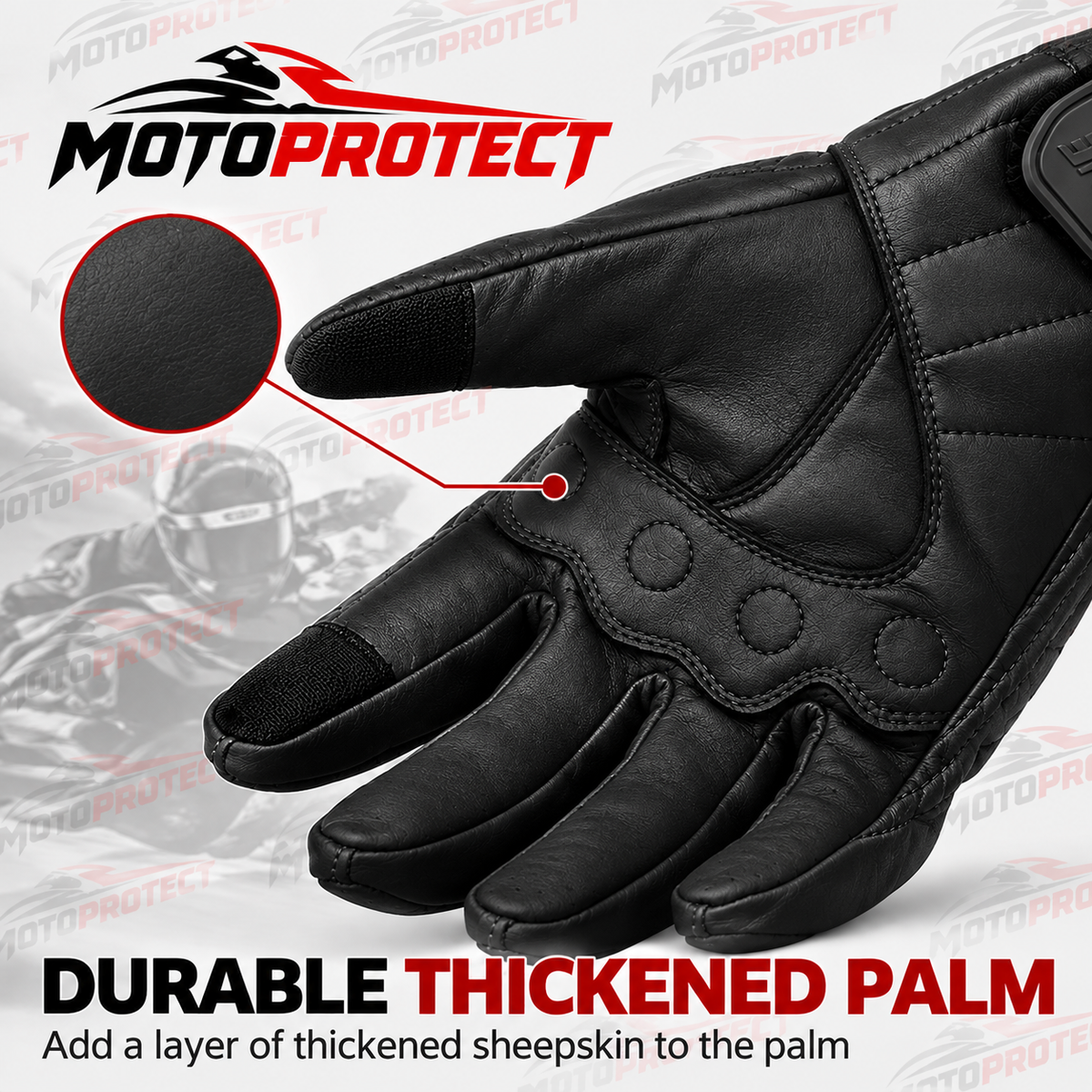 Guantes de Moto Piel Lisa – Protección en Nudillos para Entretiempo e Invierno